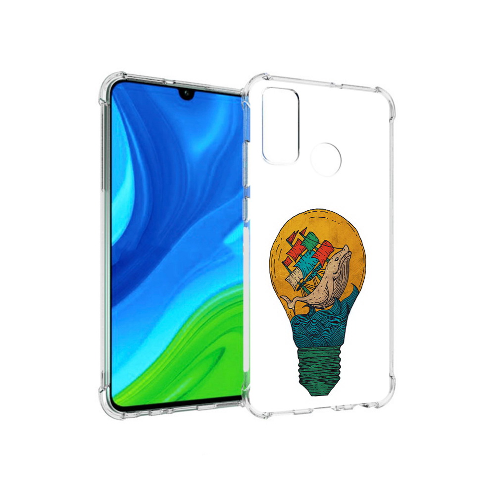 

Чехол MyPads Tocco для Huawei P Smart (2020) кит в лампочке с парусами, Прозрачный, Tocco