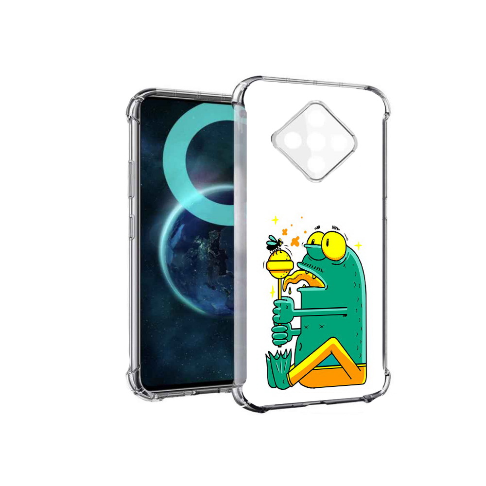 

Чехол MyPads Зеленая лягушка с чупа чупсом для Infinix Zero 8, Прозрачный, Tocco