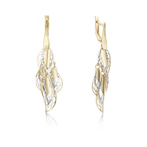 

Серьги из желтого золота PLATINA jewelry 02-3653-00-000-1130-48, 02-3653-00-000-1130-48