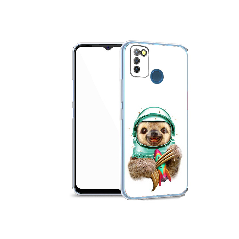

Чехол MyPads Tocco для Infinix Hot 10 Lite Ленивец астронавт, Прозрачный, Tocco