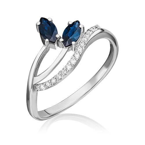 

Кольцо из золота р.  PLATINA jewelry 01-0122-00-105-1120-30, сапфир\бриллиант, 01-0122-00-105-1120-30