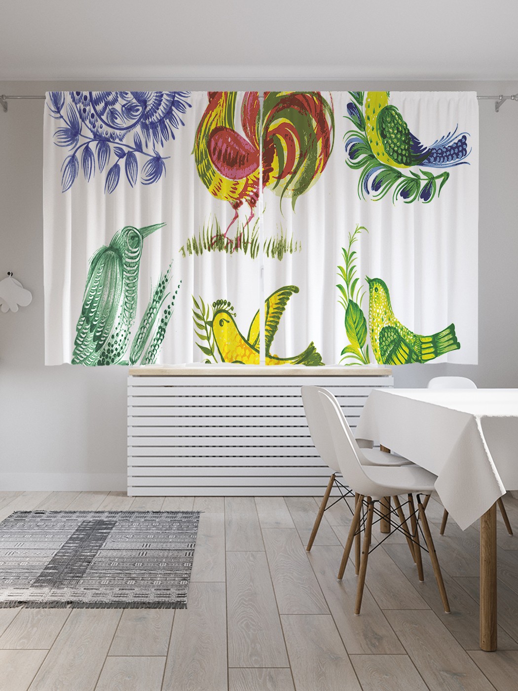 

Классические шторы JoyArty "Яркие птицы", серия Oxford DeLux, 2 полотна 145x180 см, Яркие птицы