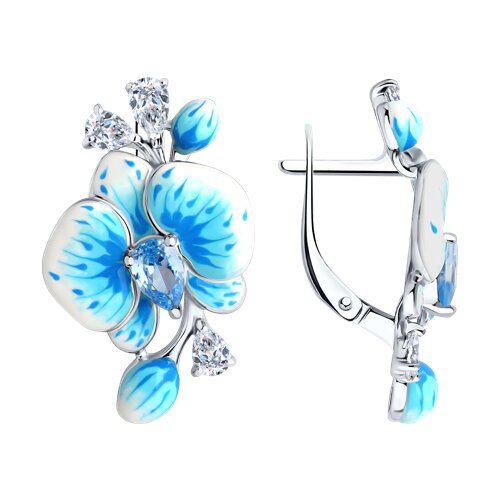 

Серьги из серебра TEO MAORI 894026514, фианит/эмаль, 894026514