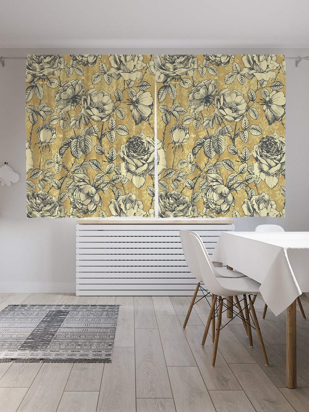 

Классические шторы JoyArty "Винтаж роз", серия Oxford DeLux, 2 полотна 145x180 см, Винтаж роз