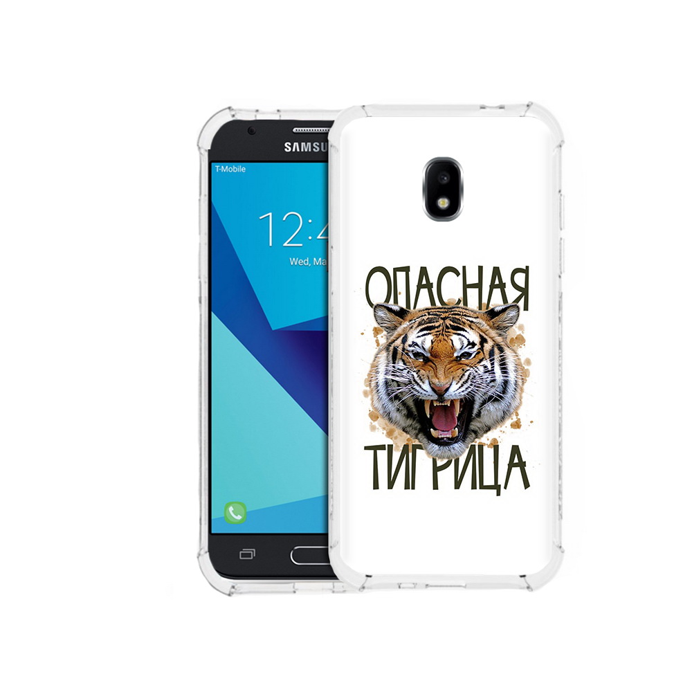 

Чехол MyPads Tocco для Samsung Galaxy J3 (2017) опасная тигрица (PT74067.575.527), Прозрачный, Tocco