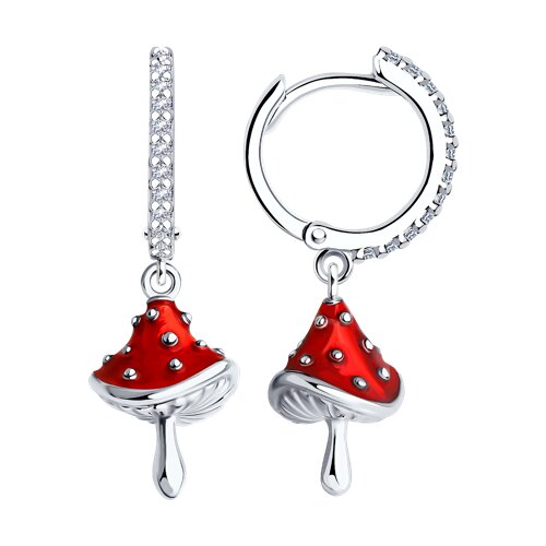 

Серьги подвески из серебра TEO MAORI 894026608, фианит/эмаль, 894026608