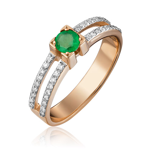 

Кольцо из золота р. , PLATINA jewelry 01-0183-00-106-1110-30, изумруд\бриллиант, 01-0183-00-106-1110-30