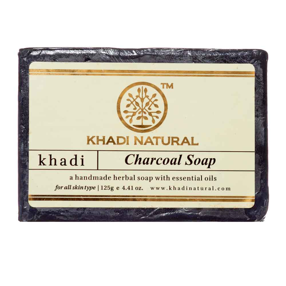 Мыло c углем KHADI soap, 125 г мыло кусковое khadi natural neem tulsi soap 125 г