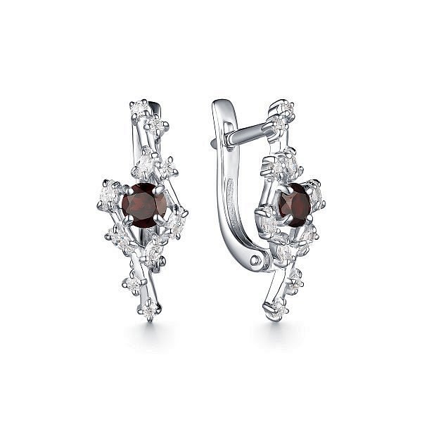 

Серьги из серебра TEO MAORI 8С-3832рс404200, гранат/фианит, 8С-3832рс404200