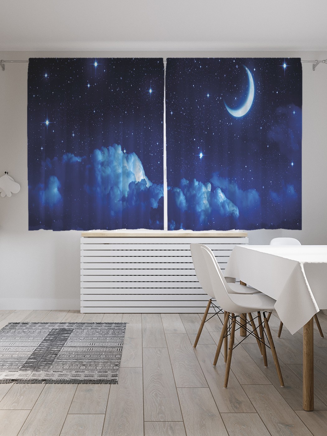 

Классические шторы JoyArty "Лунные облака", серия Oxford DeLux, 2 полотна 145x180 см, Лунные облака