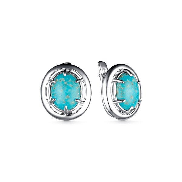 

Серьги из серебра TEO MAORI 8С-4040рс438, бирюза, 8С-4040рс438