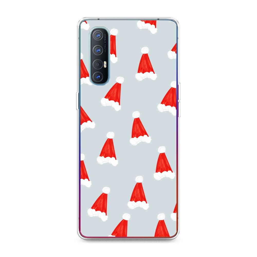 

Чехол для Oppo Reno 3 Pro "Новогодние шапочки", Белый;красный;серый, 252550-5