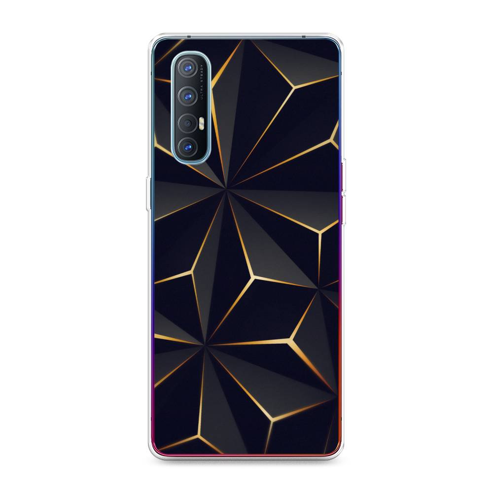 

Чехол для Oppo Reno 3 Pro "Черные полигоны", Золотистый;черный, 252550-3