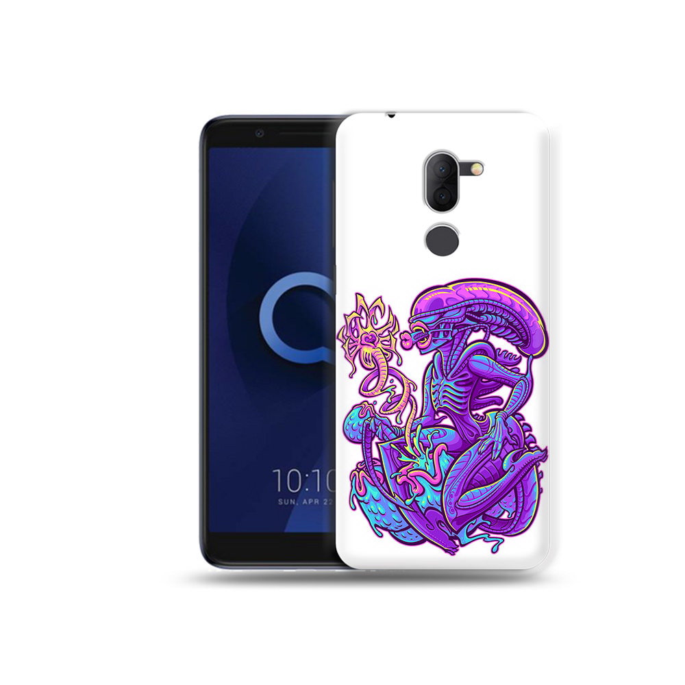 

Чехол MyPads Tocco для Alcatel 3X чужой фиолетовый цвет (PT112114.674.693), Прозрачный, Tocco