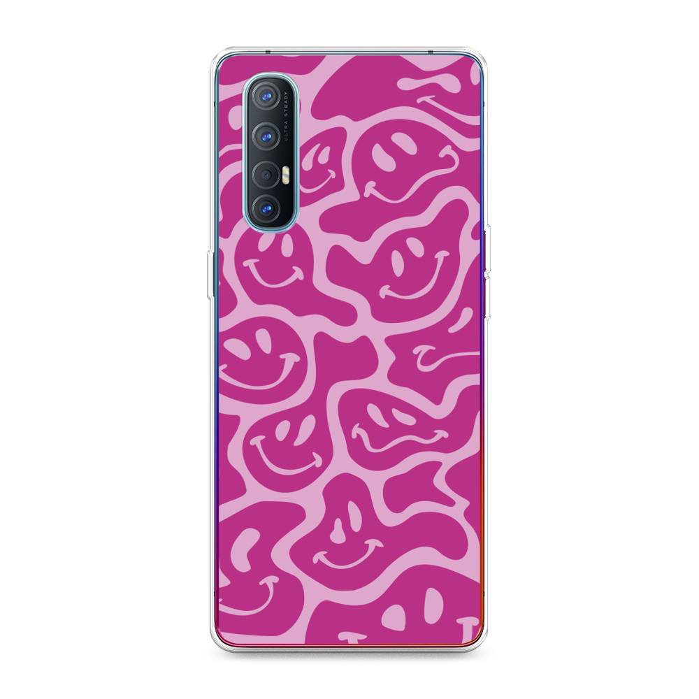 

Чехол для Oppo Reno 3 Pro "Расплывчатые смайлики розовые", Фиолетовый, 252550-6