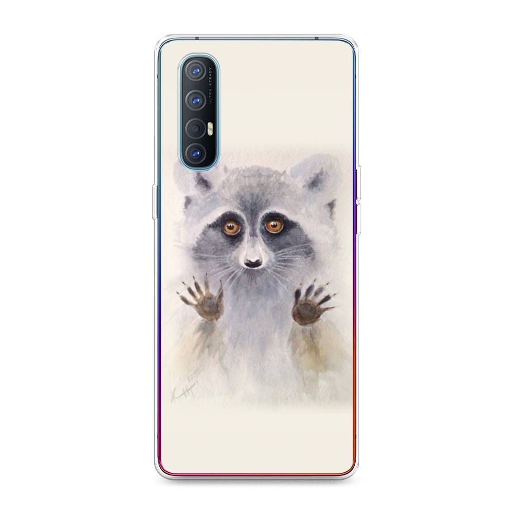 

Чехол для Oppo Reno 3 Pro "Енот за стеклом", Бежевый;серый, 252550-4