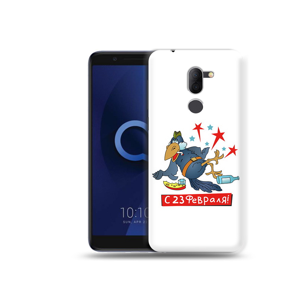 

Чехол MyPads Tocco для Alcatel 3X 23 февраля веселая птица (PT112114.674.9), Прозрачный, Tocco