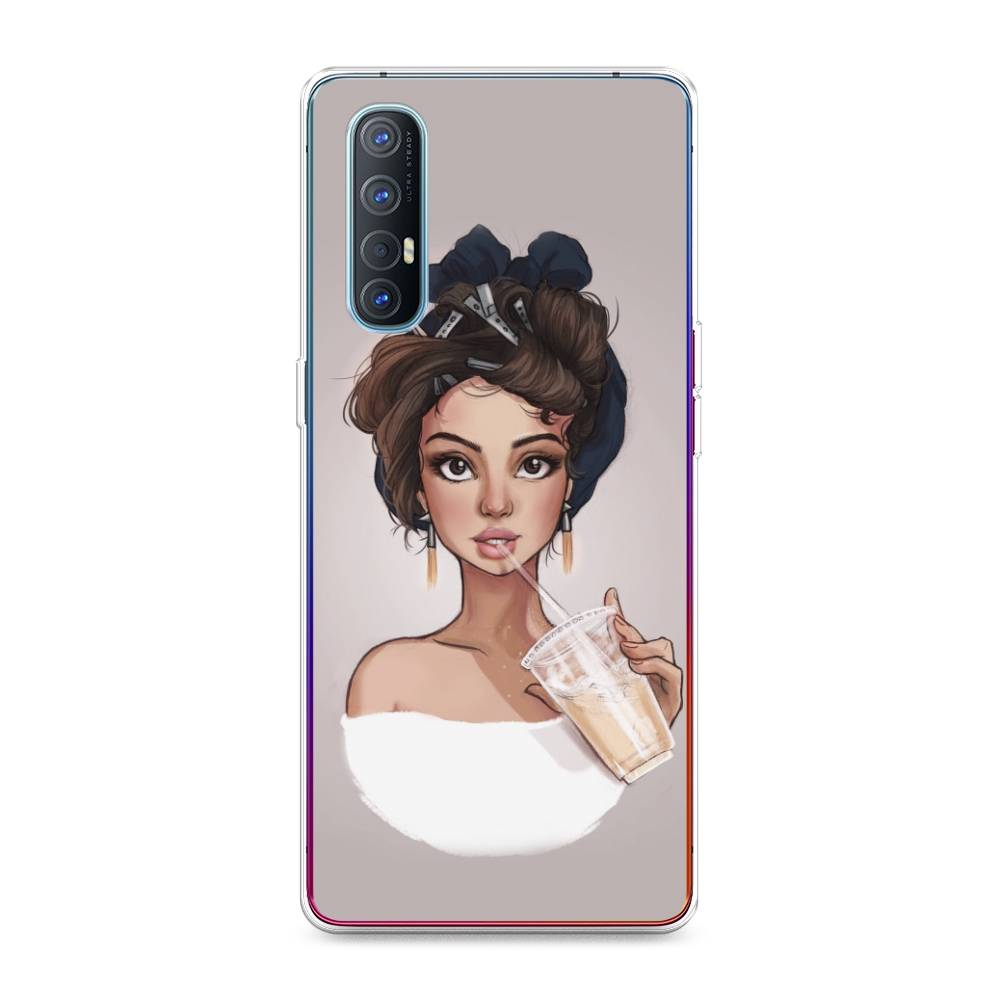 

Чехол для Oppo Reno 3 Pro "Девушка с фраппе", Серый, 252550-6