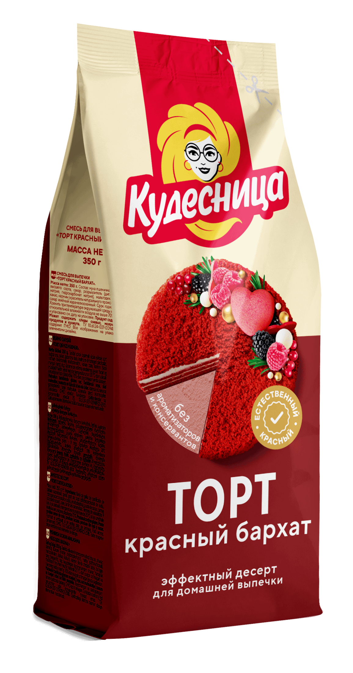 Смесь для выпечки Кудесница Торт Красный бархат 350 г