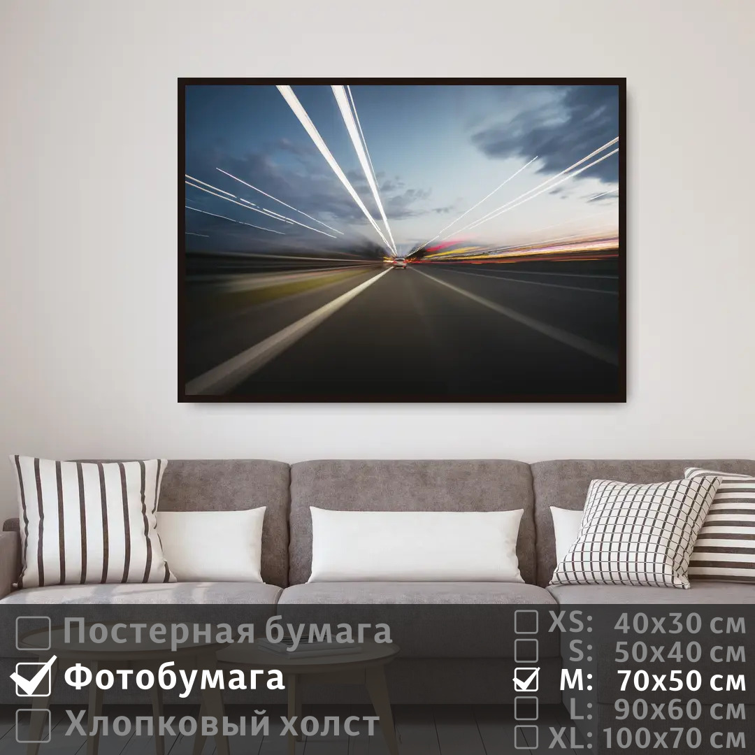 

Постер на фотобумаге ПолиЦентр Скорость на дороге 70х50 см, СкоростьНаДороге