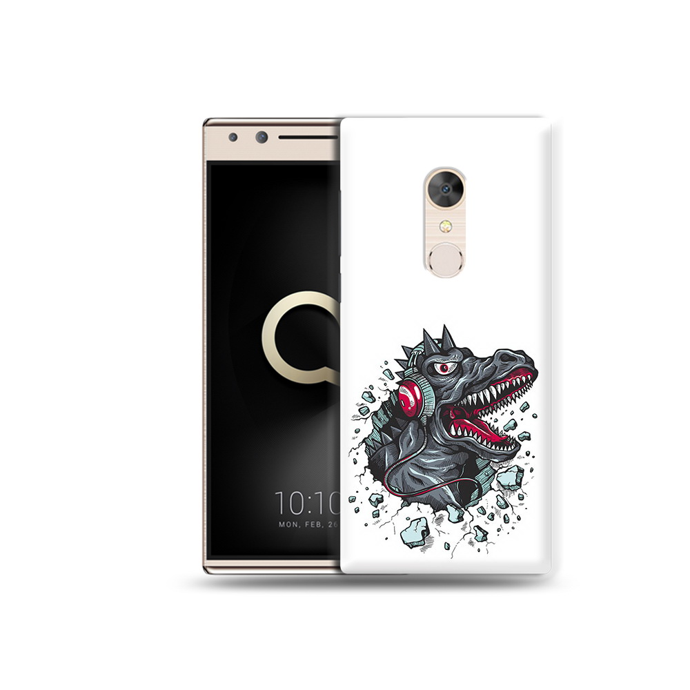 

Чехол MyPads Tocco для Alcatel 5 Нарисованный динозавр в наушниках (PT110913.675.124), Прозрачный, Tocco
