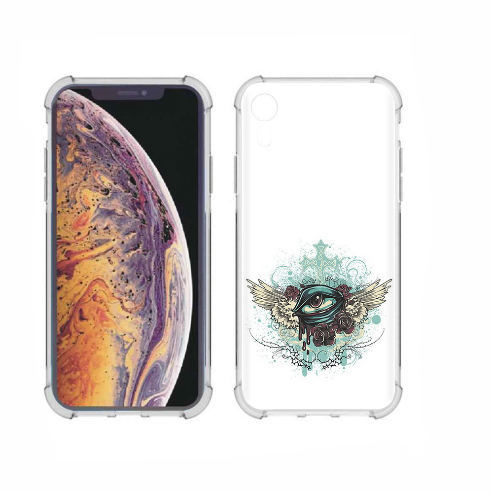 

Чехол MyPads Tocco для Apple iPhone XR плачущий глаз с крыльями, Прозрачный, Tocco