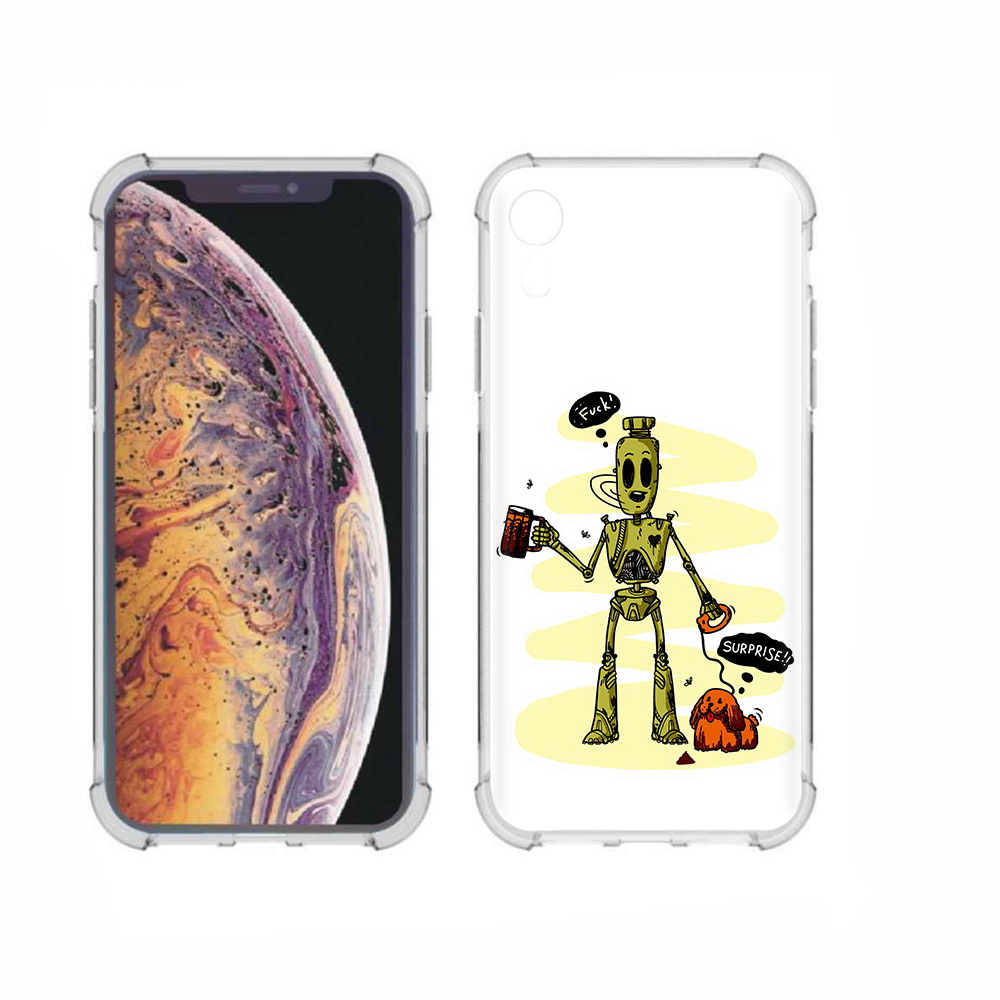 

Чехол MyPads Tocco для Apple iPhone XR прикольный робот, Прозрачный, Tocco