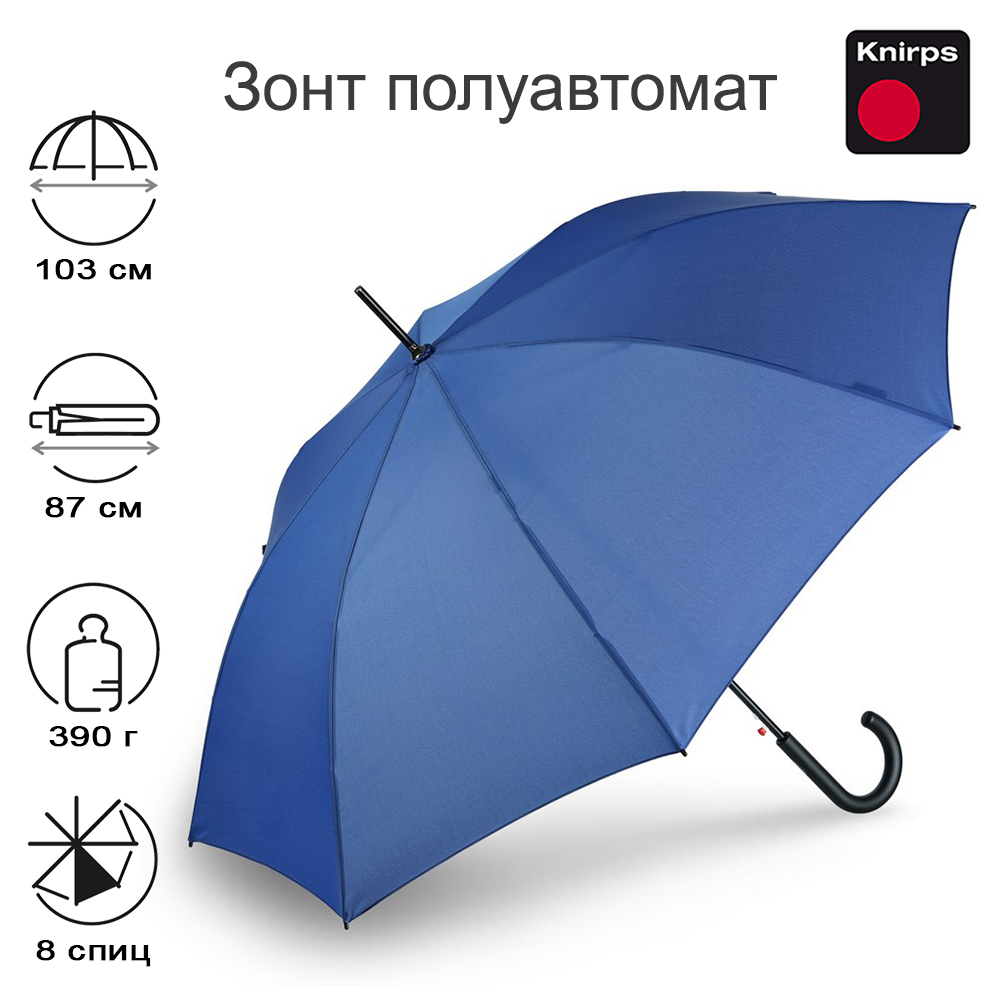 

Зонт унисекс Knirps A.760 Stick Automatic blue, A.760 Stick Automatic