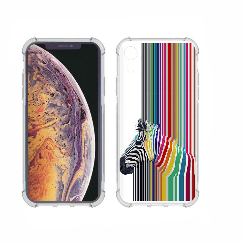

Чехол MyPads Tocco для Apple iPhone XR радужная зебра, Прозрачный, Tocco