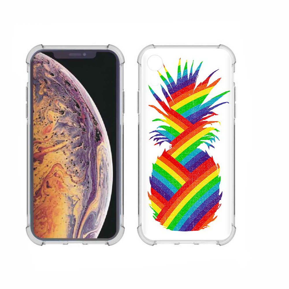 

Чехол MyPads Tocco для Apple iPhone XR радужный ананас, Прозрачный, Tocco