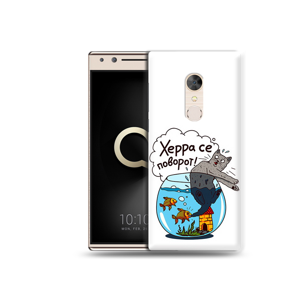 

Чехол MyPads Tocco для Alcatel 5 Рыбы с котом (PT110913.675.149), Прозрачный, Tocco