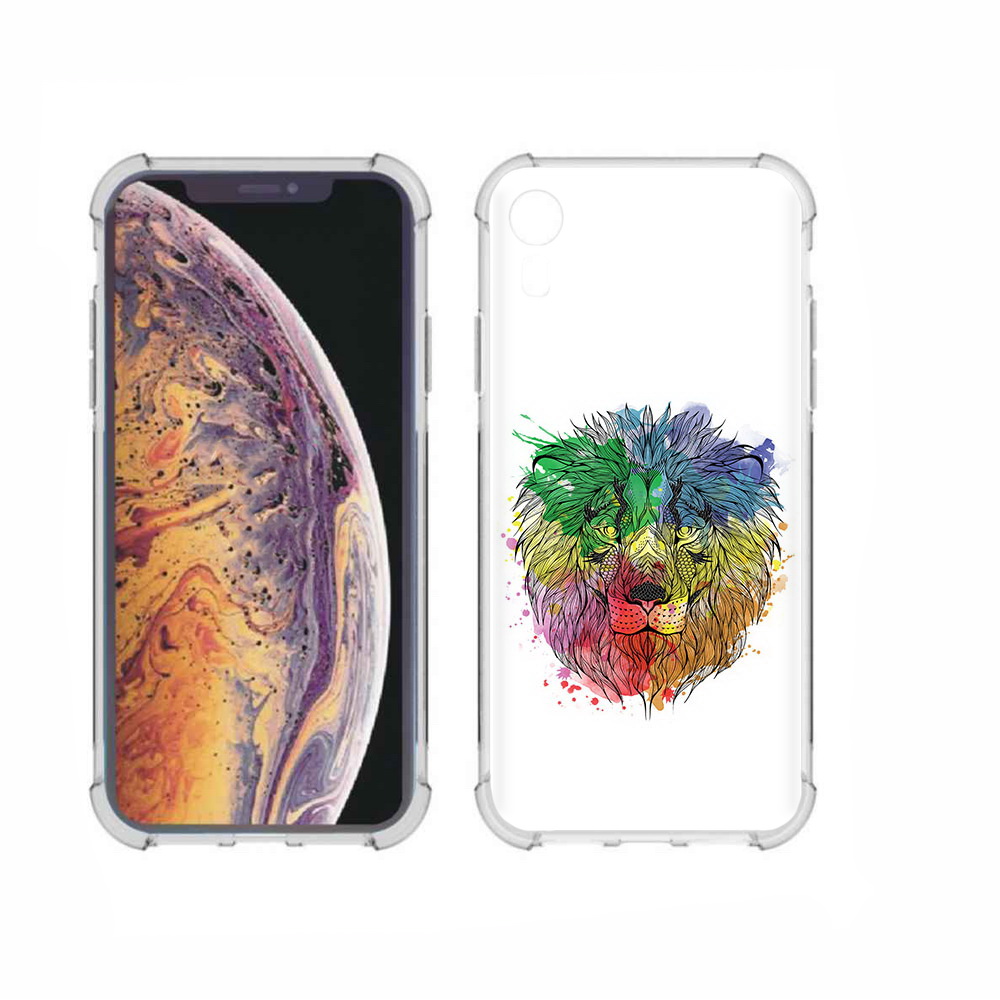 

Чехол MyPads Tocco для Apple iPhone XR разноцветный гордый лев, Прозрачный, Tocco