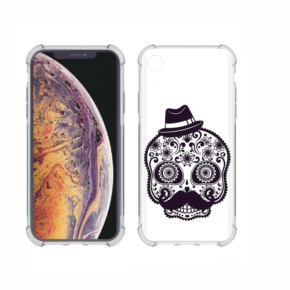 Чехол MyPads Tocco для Apple iPhone XR разрисованный скелет