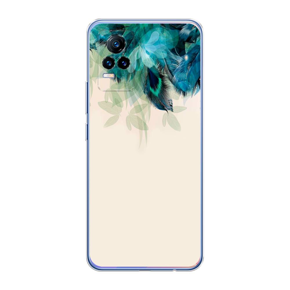 фото Силиконовый чехол "перья голубого цвета" на vivo v21e 4g awog