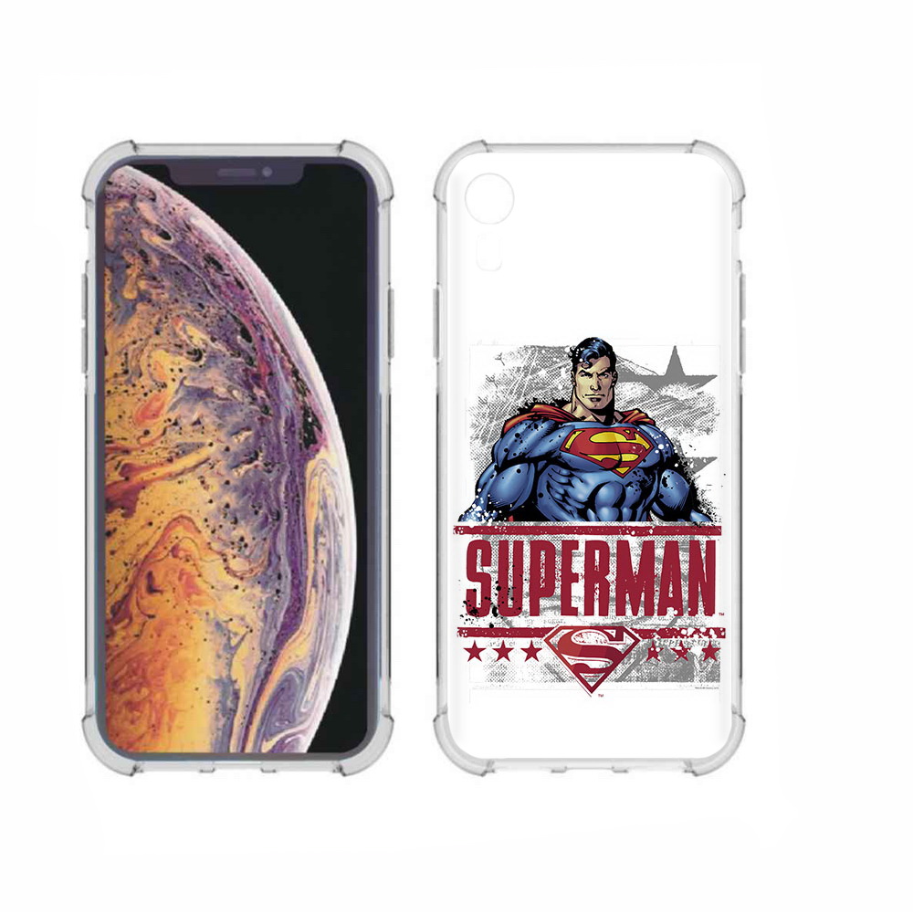 

Чехол MyPads Tocco для Apple iPhone XR рисунок супермен, Прозрачный, Tocco