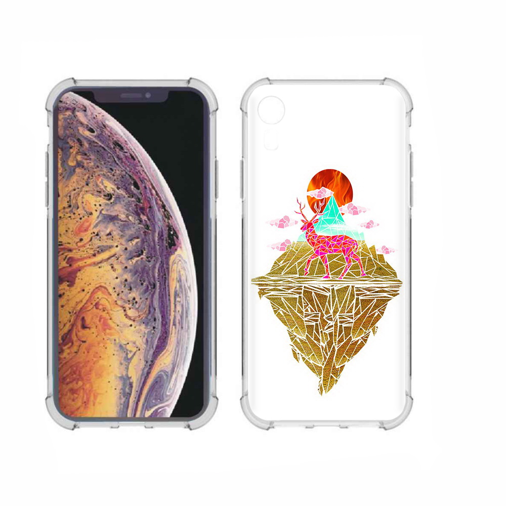 

Чехол MyPads Tocco для Apple iPhone XR розовый олень абстракция, Прозрачный, Tocco