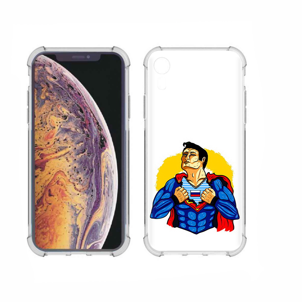 

Чехол MyPads Tocco для Apple iPhone XR русский супермен, Прозрачный, Tocco
