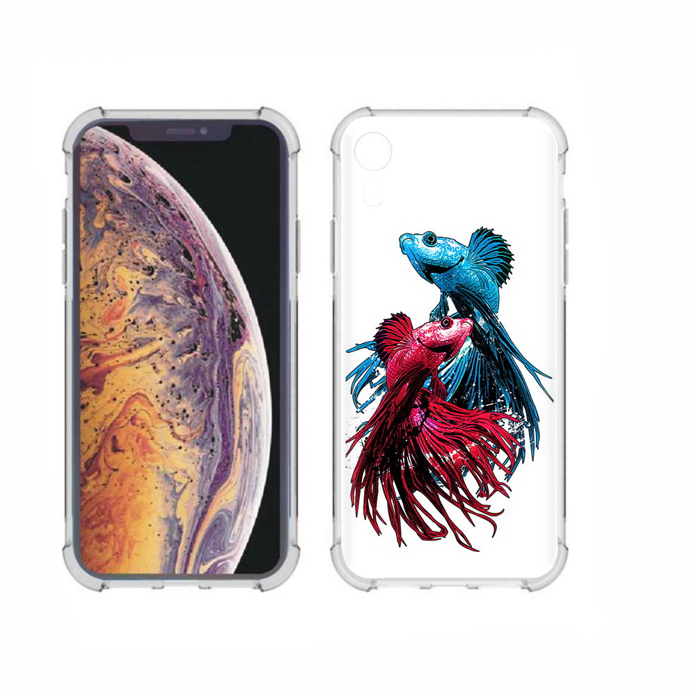 

Чехол MyPads Tocco для Apple iPhone XR рыбы петушки, Прозрачный, Tocco