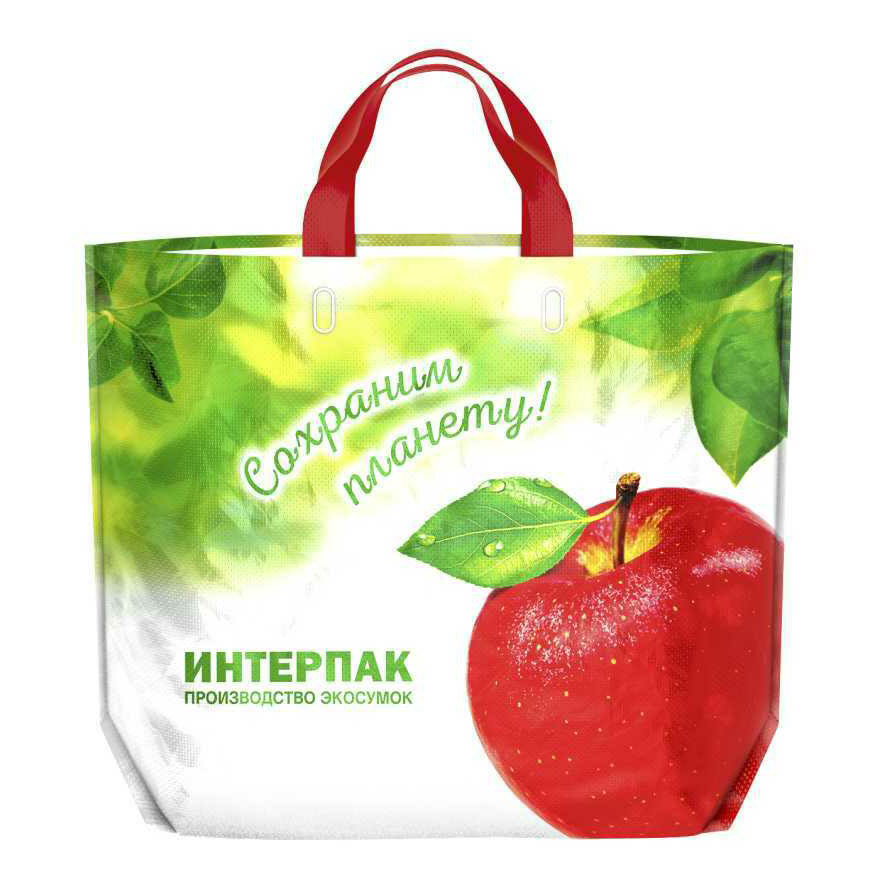 

Сумка унисекс Интерпак Яблоко зеленая, Зеленый, Яблоко