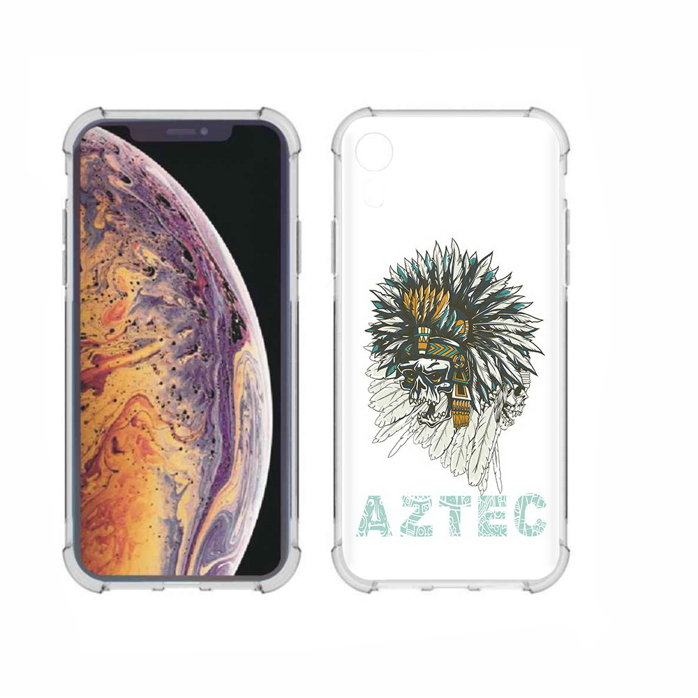 

Чехол MyPads Tocco для Apple iPhone XR скелет индеец, Прозрачный, Tocco