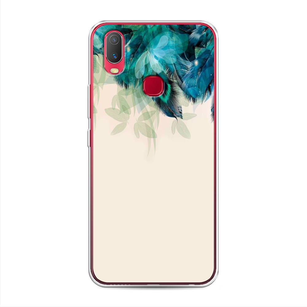 фото Силиконовый чехол "перья голубого цвета" на vivo y11 awog