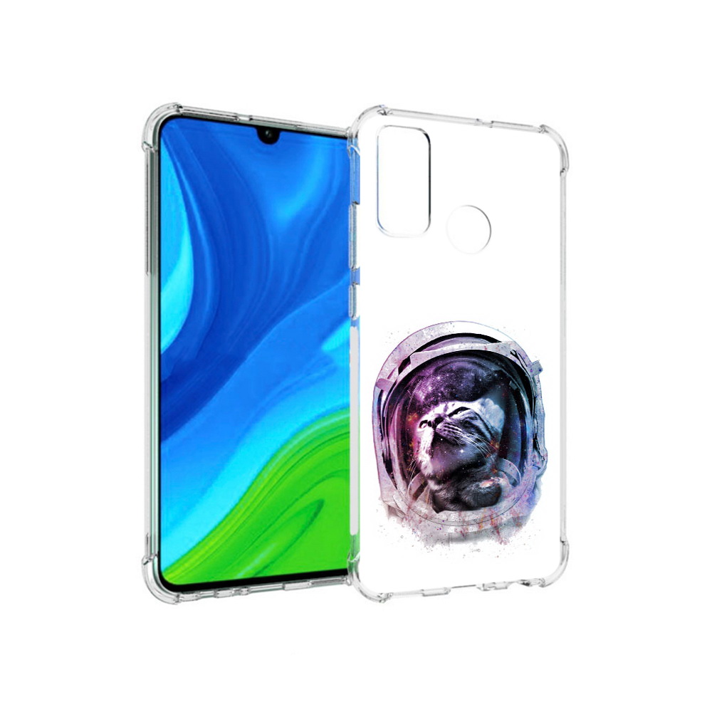 

Чехол MyPads Tocco для Huawei P Smart (2020) кот в шлеме, Прозрачный, Tocco