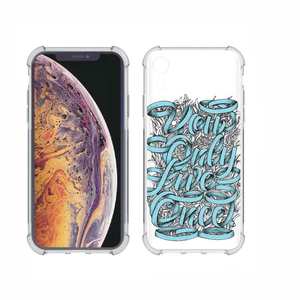 

Чехол MyPads Tocco для Apple iPhone XR слова из ленты абстракция, Прозрачный, Tocco