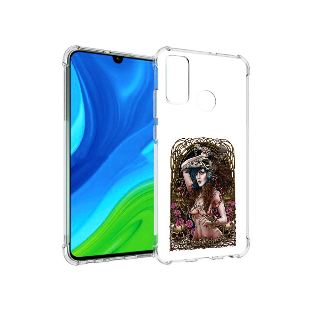 

Чехол MyPads Tocco для Huawei P Smart (2020) красивая девушка рисунок, Прозрачный, Tocco