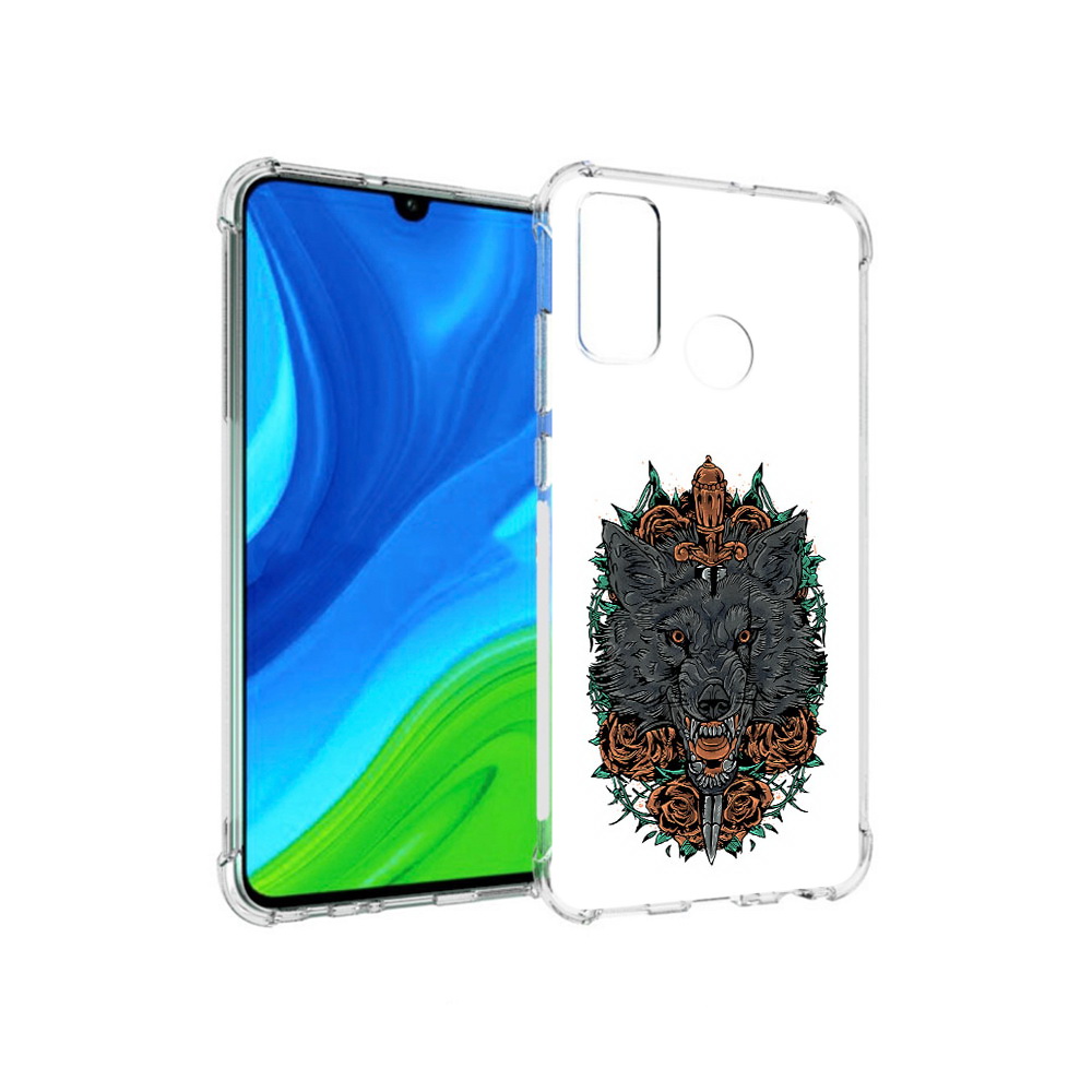 Чехол MyPads Tocco для Huawei P Smart (2020) красивый злой волк