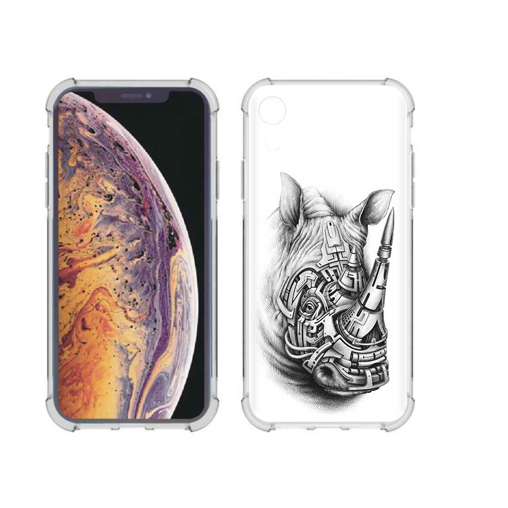 

Чехол MyPads Tocco для Apple iPhone XR стальной носорог, Прозрачный, Tocco