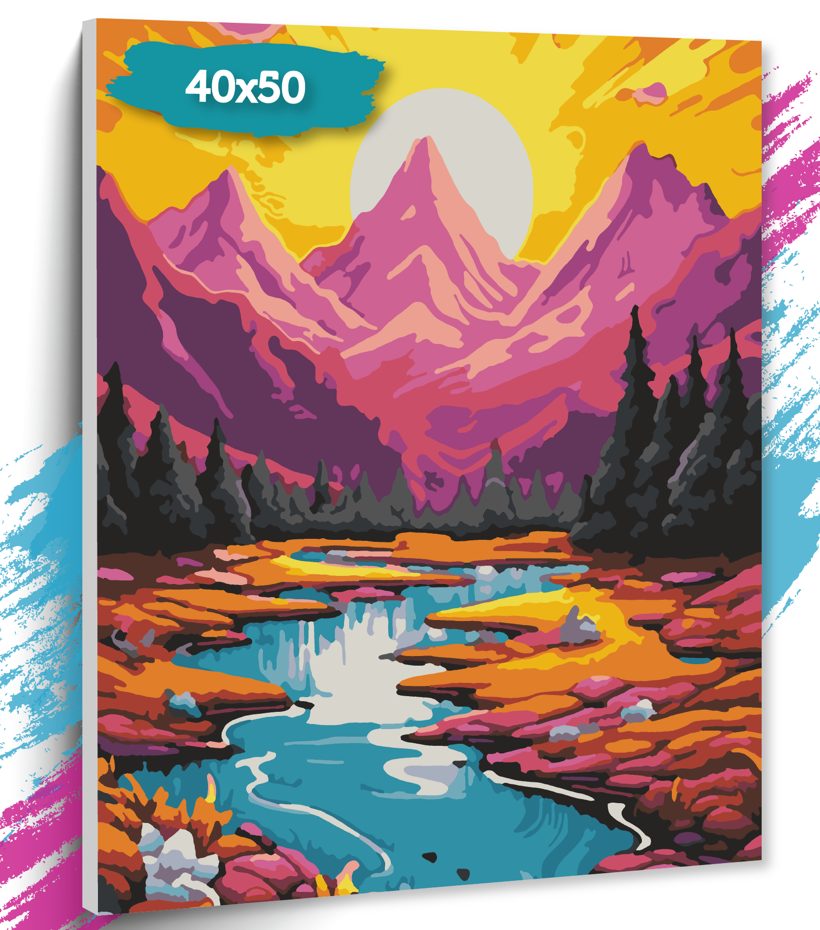 Картина по номерам ТТ Красочный закат GK0181 Холст на подрамнике 40х50 см