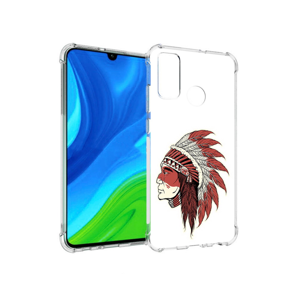 

Чехол MyPads Tocco для Huawei P Smart (2020) красный индеец, Прозрачный, Tocco