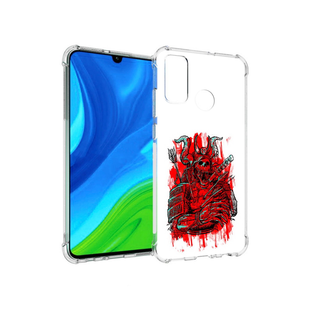 

Чехол MyPads Tocco для Huawei P Smart (2020) красный скелет воин, Прозрачный, Tocco