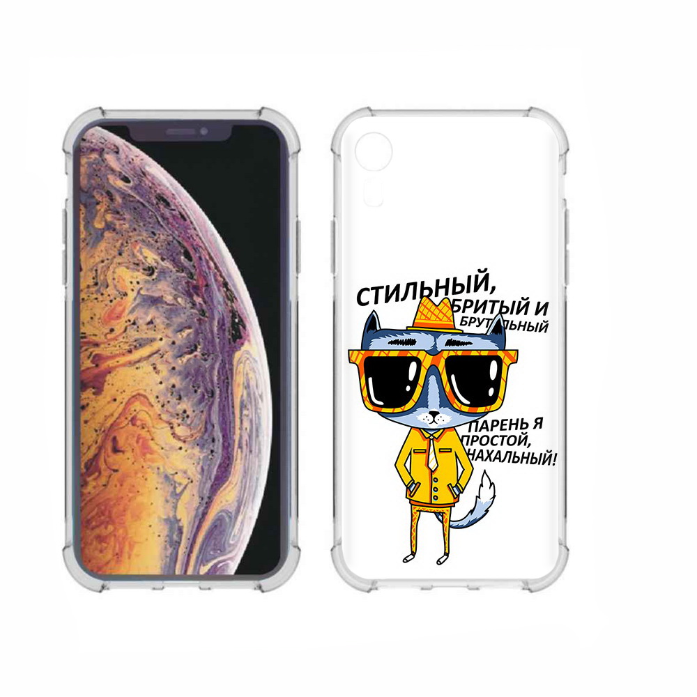 

Чехол MyPads Tocco для Apple iPhone XR стильный кот, Прозрачный, Tocco